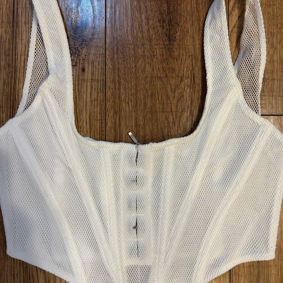 White Mesh Corset Top - Picture 2 of 3